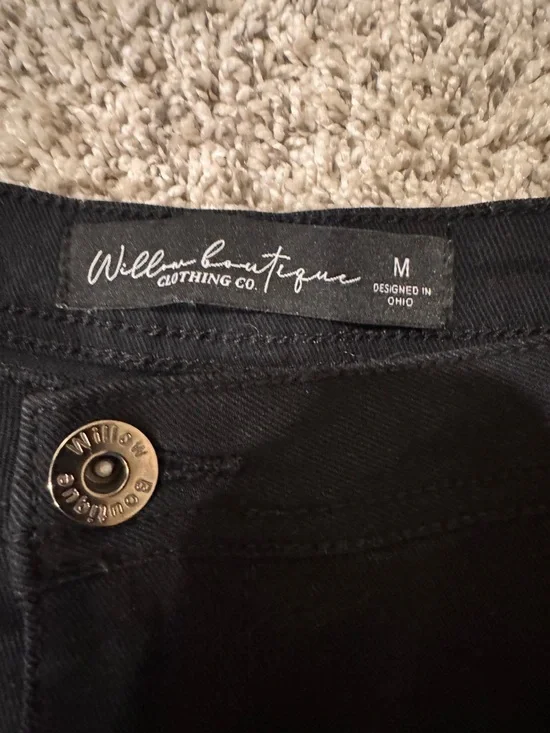 Black Women's Boot Cut Flare Pants - Picture 2 of 5